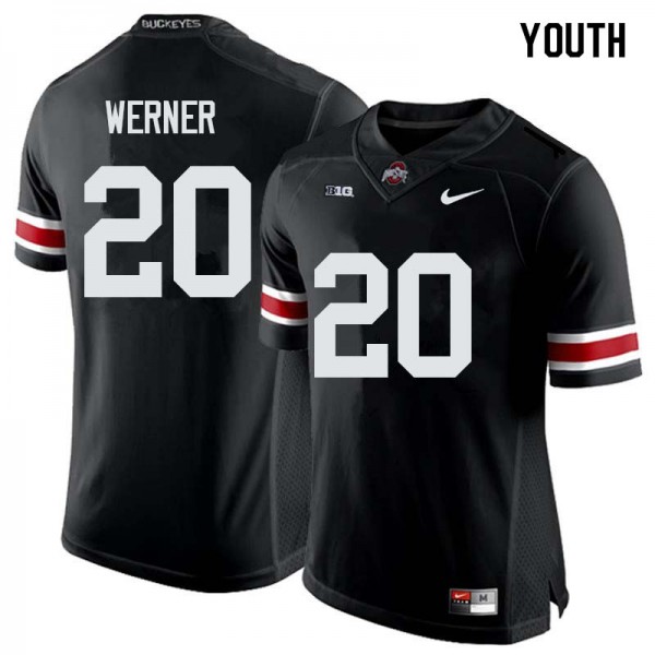 Ohio State Buckeyes #20 Pete Werner Youth Embroidery Jersey Black OSU83142